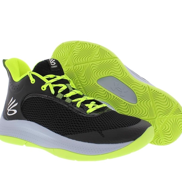 Under Armour Men's Shoes - Black and Neon Yellow - Picture 1 of 3